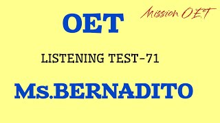 OET LISTENING PRACTICE TEST ONLINE | #oet #oetexam #oetlistening