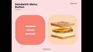 Sandwich Menu Button Design for Mobile and Landing Page