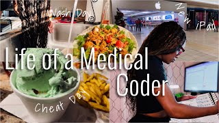 Day in the Life of a Medical Coder🗃️ | Working from Home | Wash Day & Cheat Day 😋🍨 | New iPad Swap