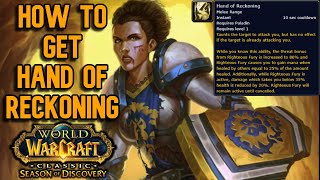 How to get Hand of Reckoning Rune Paladin Season of discovery