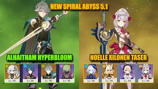 Alhaitham Hyperbloom & Noelle Xilonen Taser | Spiral Abyss 5.1 | Genshin Impact