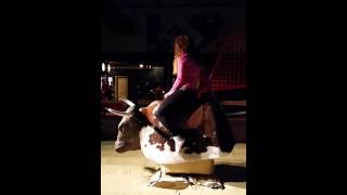 Rookie riding the bull at 8 Seconds Saloon Indpls