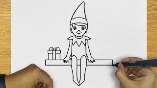 HOW TO DRAW A ELF ON THE SHELF STEP BY STEP | DRAWING ELF ON THE SHELF EASY