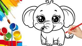 How to Draw a Elephant | Easy Drawing Step By Step for kids