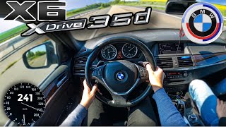 BMW X6 E71 35d 3.0 286HP TOP SPEED POV Test Drive, 100-200 Acceleration on Autobahn 🏎️