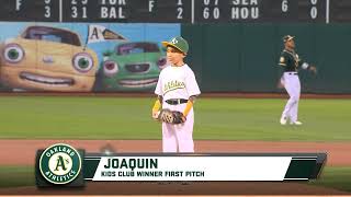 My son JJ throwing out the first pitch at the Oakland Coliseum. Sept17, 2018