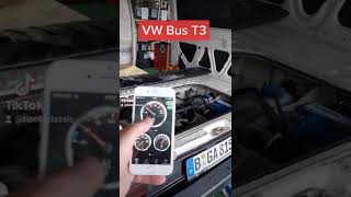 VW T3 Bus Zusatzinstrumente App nachrüsten, Transporter Öldruck Öltemperatur Alarmanlage im Auto