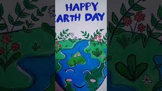 Poster on Earth day 🌍 #watercolor #shorts