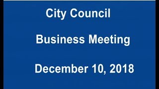 December 10, 2018 Waynesboro, VA City Council Regular Business Meeting