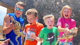 Catching iguanas in a Giant Fort!