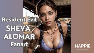 AI Cosplay Sheva Alomar Fanart, Resident Evil 5, AI ART LOOKBOOK , シェバ・アローマ RE5 Fan Art, Capcom