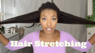 STRETCHING 4C Natural Hair! Highly Requested - Avoid Shrinkage, No heat - Waist Length Natural Hair