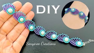 Hera Bracelet 🦚 || DIY Beaded Bracelet || Peacock feather bracelet or shell bracelet