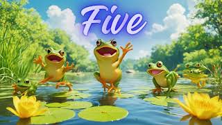 Five Little Frogs - Fun Sing-Along Song for Kids! | Fun Kids Song | Sing-Along and Learn! 🎶🐸🐸🎶