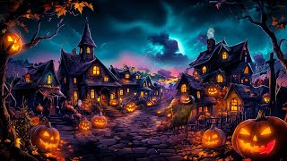 Halloween Music 2024 - Autumn Village Halloween Ambience with Spooky Sounds - Jack O' Lanterns