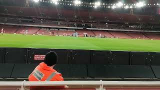 Still 1-0 but things were about to change... Arsenal v man city F.A. Youth cup semi final