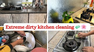 Extreme dirty kitchen cleaning🧽 |Kitchen cleaning motivation |how I clean my kitchen|@SoNiyaCh 🌸