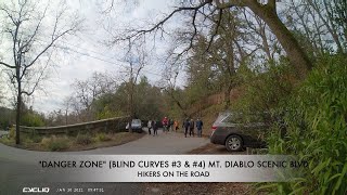 HIKERS "DANGER ZONE"BLIND CURVES #3 & #4 MT  DIABLO SCENIC BLVD