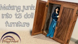 How I turned a junk cabinet into a 1:3 doll wardrobe