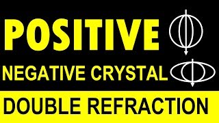 Positive crystal - Negative crystal difference, Double refraction, Polarisation, birefringence