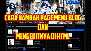 Menambah Page Menu Blogger dan Edit Lewat HTML