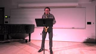 "Mycroft's Demand" solo alto saxophone; performed-Isaac McIntosh; composed-Cornelius Boots (2010)