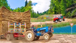 heavy tractor video 🚜👍 tractor trolley wali video race muqabla director QumirO2games