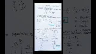 Electric Potential & Capacitance || Derivation #class12 #physics#shorts  #derivation#handwritten