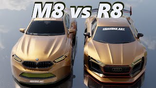 Audi R8 vs BMW M8 Competition Modified Sport Car by Heavenz Art