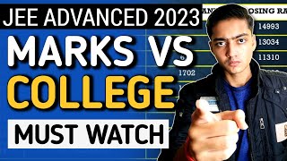 JEE Advanced 2023 - Marks vs College |😲Shocking JEE Advanced 2023 Cut off Marks vs Rank vs College