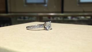 2.00 Carat Cushion Moissanite (Forever One) and Diamond Ring in 14K Gold