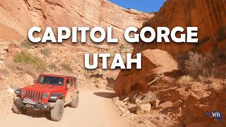 Scenic Capitol Gorge Road in Capitol Reef National Park, Torrey, Utah