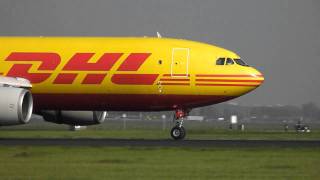 DHL Airbus A300 landing Amsterdam Schiphol