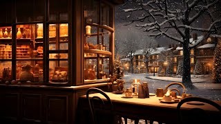 Winter Jazz Cafe | Smooth Jazz Music with Snowy Coffee Shop Ambience for Relaxing Evenings & Study