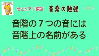 音階上の７つの音の名前〜音楽の勉強シリーズ〜