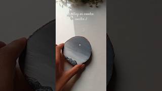 Painting on wooden coaster | Acrylic painting #artshorts #paintingideas #artideas #acrylicart