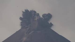 The eruption of the volcano Anak-Krakatau, Indonesia.