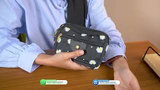 Dompet Wanita Pouch Motif Bunga Dengan 4 Resleting