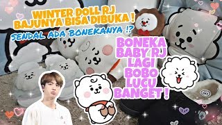 BT21 WINTER STANDING DOLL, BABY MINI PILLOW, PLUSH SLIPPERS RJ + SLIPPER KOYA REVIEW! [ INDONESIA ]