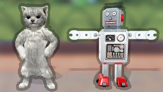 Dancing cat vs robot