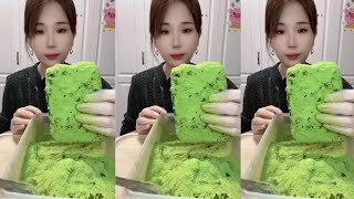 🧊❄️🥶Mukbang ice/buckwheat ice/hard shaved ice/matcha powder/ice Asmr/sound crunchy