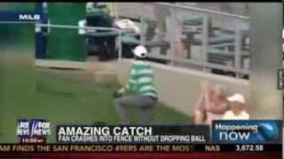 Dragons Fan Makes Amazing Catch, Bashes Face Into Wall