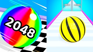 Ball Run 2048 vs Ball Merge Fruit Merge - All Level Android, IOS Gameplay