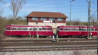 Schienenbus-Einfahrt in Eutingen im Gäu (25.02.2017)