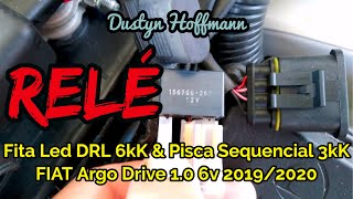 Relé Fita Led DRL 6kK & Pisca Sequencial 3kK em um Fiat Ago Drive 1.0 6v 2019/2020