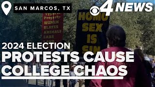 Protesters cause scene at Texas State University, no arrests made