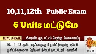 10,11,12th Public Exam Reduced syllabus | 6 units only for public exam 2022 | Tn public exam news