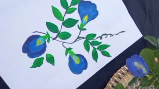 Easy Blue Pea Painting II #bluepea #oporajita #flower #aesthetic #art #butterflypea