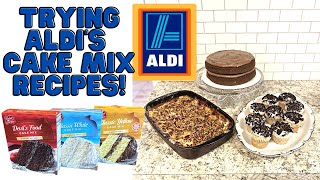 TESTING ALDI BOX CAKE MIXES! TRYING THE RECIPES ON THE BACK OF THE BOXES!