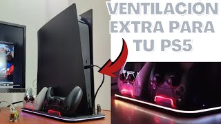 Nueva Base para PLAYSTATION 5 con extractor de calor 🥵 🔥🌞 Cargador de Controles y RGB 2023